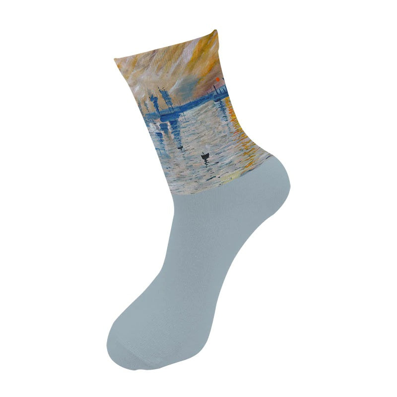 Oil Painting Art Socks Women's Fashion Socks Monet Sunrise