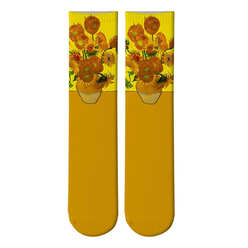 Oil Painting Art Socks Women's Fashion Socks Van Gogh Sun Flowers