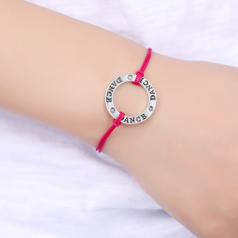 Girls Adjustable "Dance" Make A Wish Fashion Bracelet Silver Tone Charm