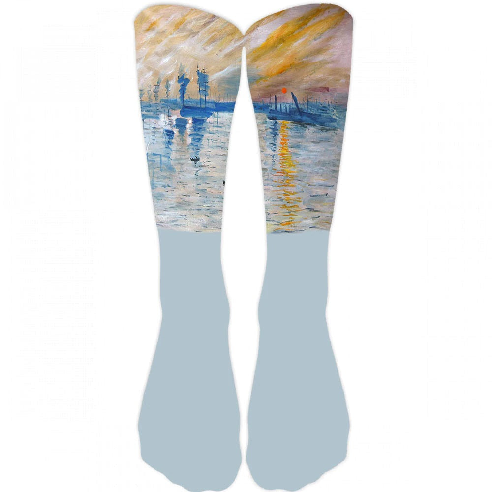 Oil Painting Art Socks Women's Fashion Socks Monet Sunrise