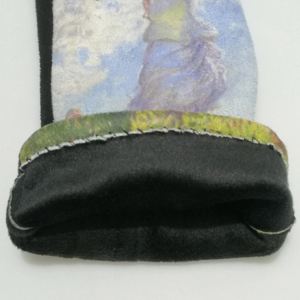 ART SMART TOUCH GLOVES "Monet Art Gloves Madame with Parasol Blue" PRINT
