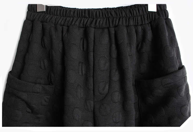 Lantern Wide Leg Pants Ankle Length Pants Dot Textured Pattern