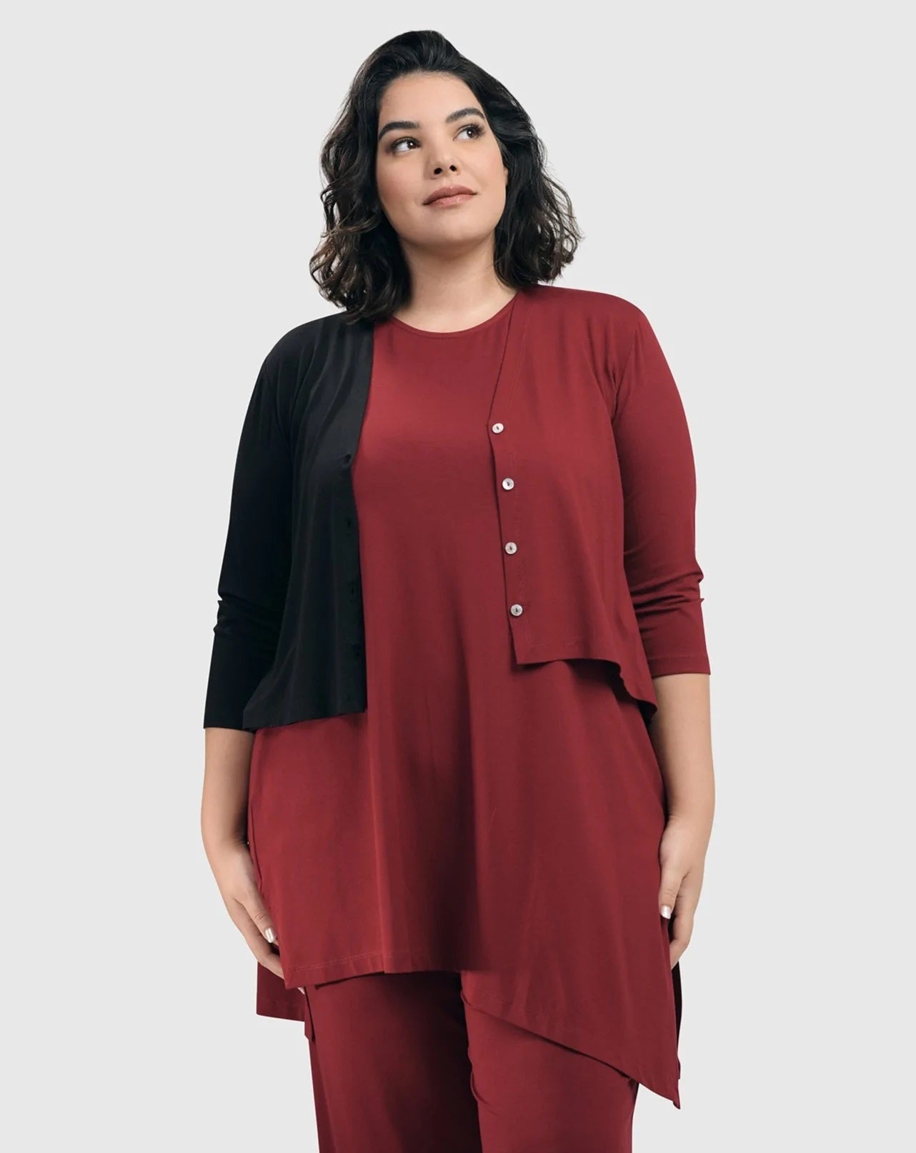 Essential Crop Cardigan Jacket, Plum by Alembika