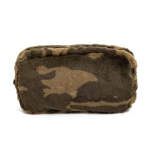 CAMO FAUX FUR MAKEUP BAG