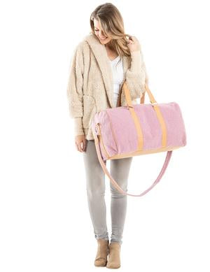 PURPLE SHERPA FAUX FUR WEEKENDER BAG