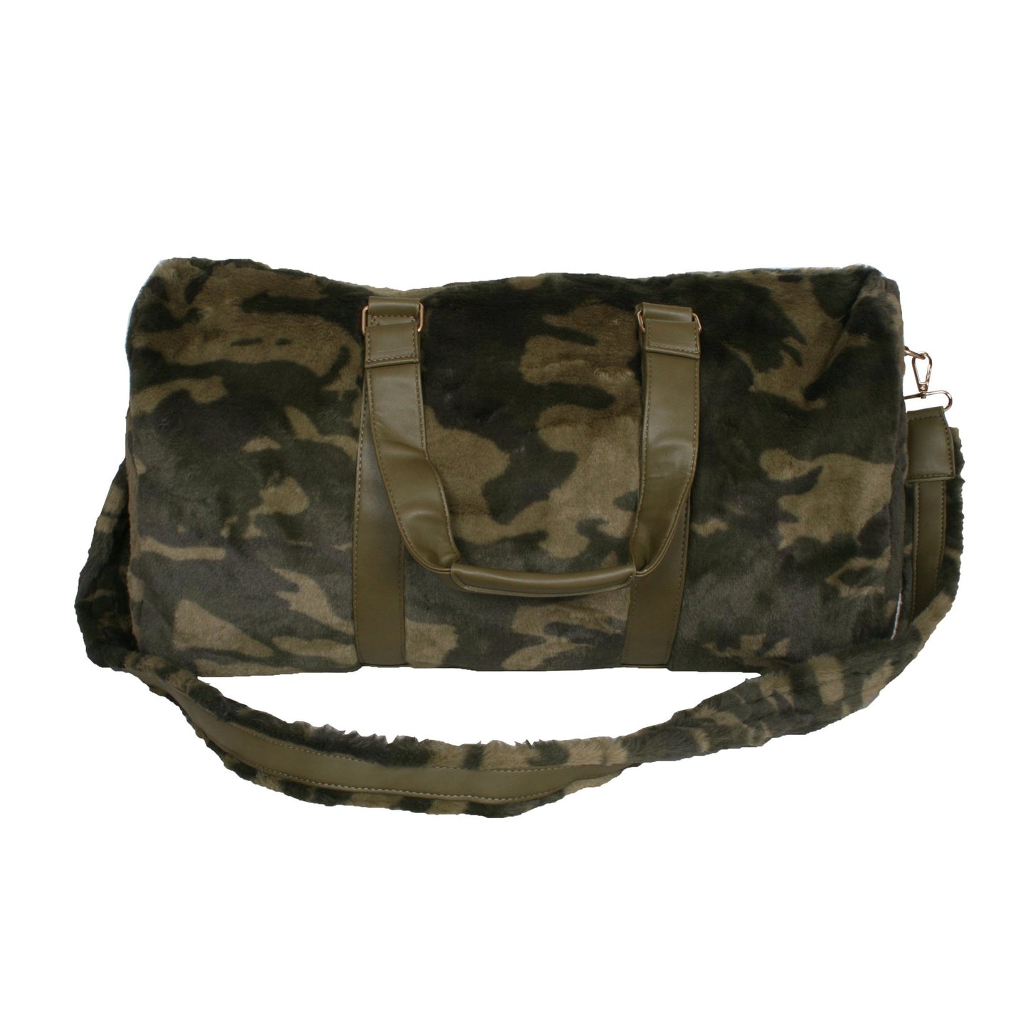 CAMO FAUX FUR WEEKENDER BAG