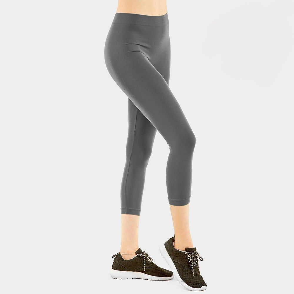 Solid Capri Leggings Gray