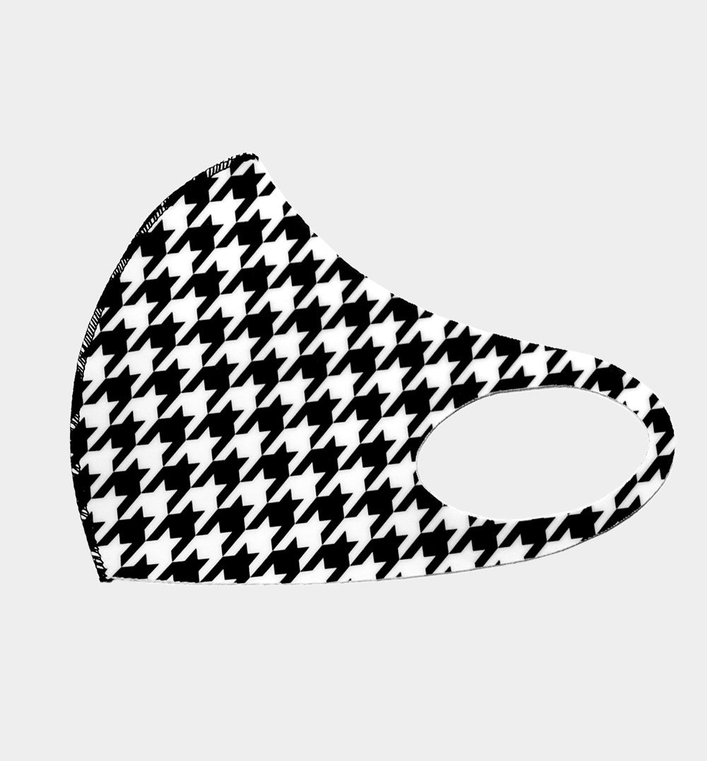 Fashion Fabric Hound Tooth Print Face Mask