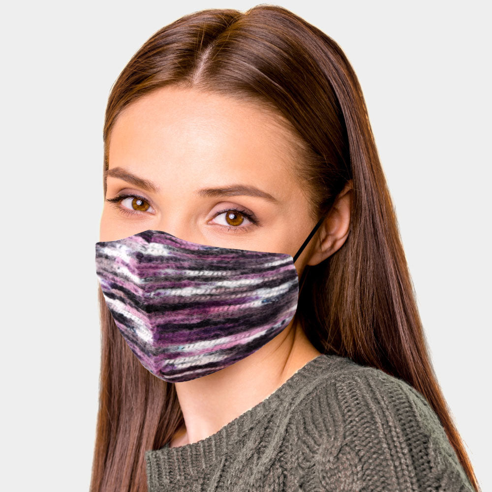 ABSTRACT COTTON FASHION MASK PURPLE