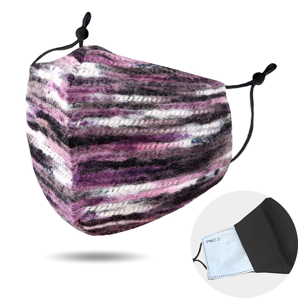 ABSTRACT COTTON FASHION MASK PURPLE