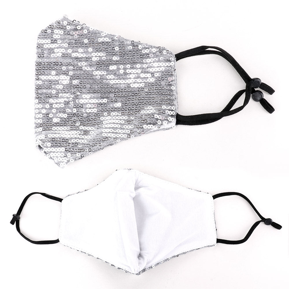Sequin Fashion Mask Silver