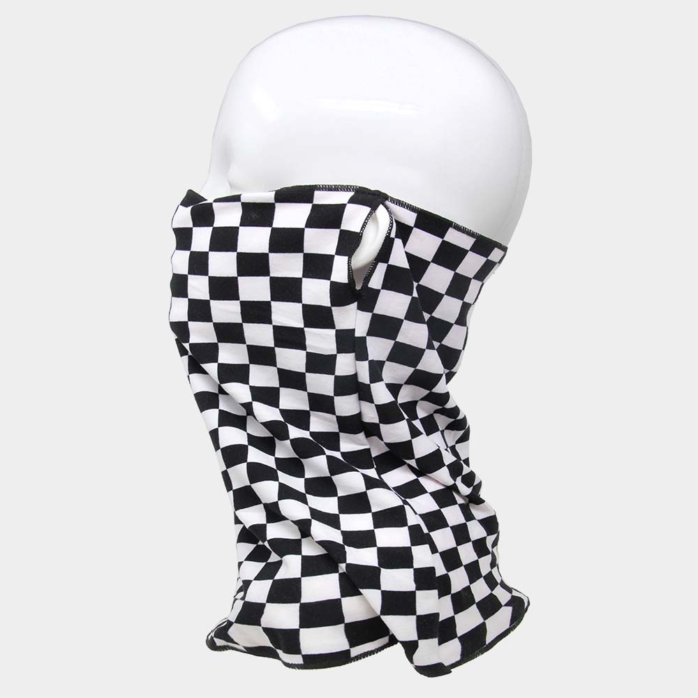 Fashion Checkerboard Print Seamless Tube Scarf Face Mask