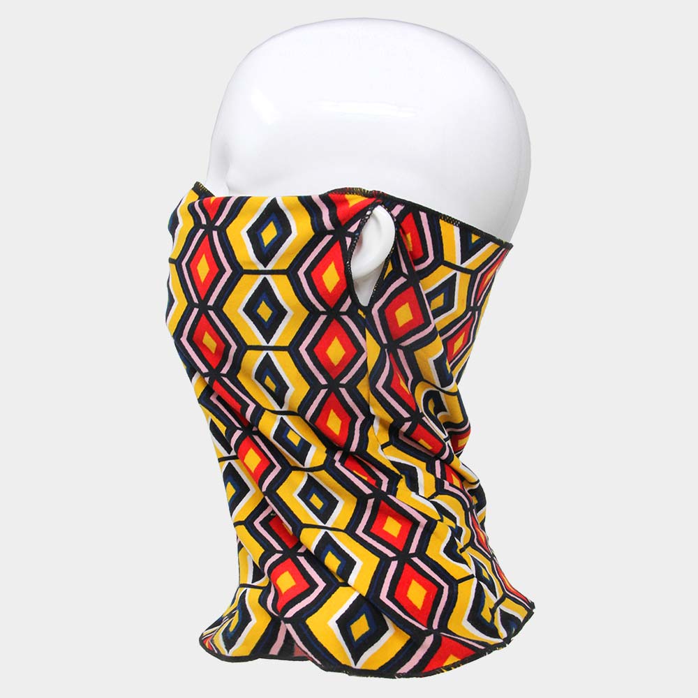 Fashion Geometric Print Seamless Tube Scarf Face Mask