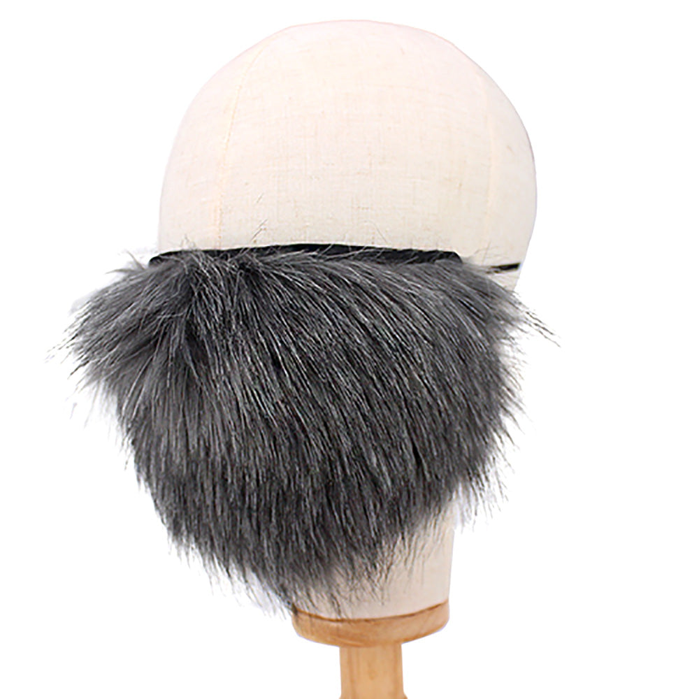 Holiday Faux Fur Fashion Mask Gray