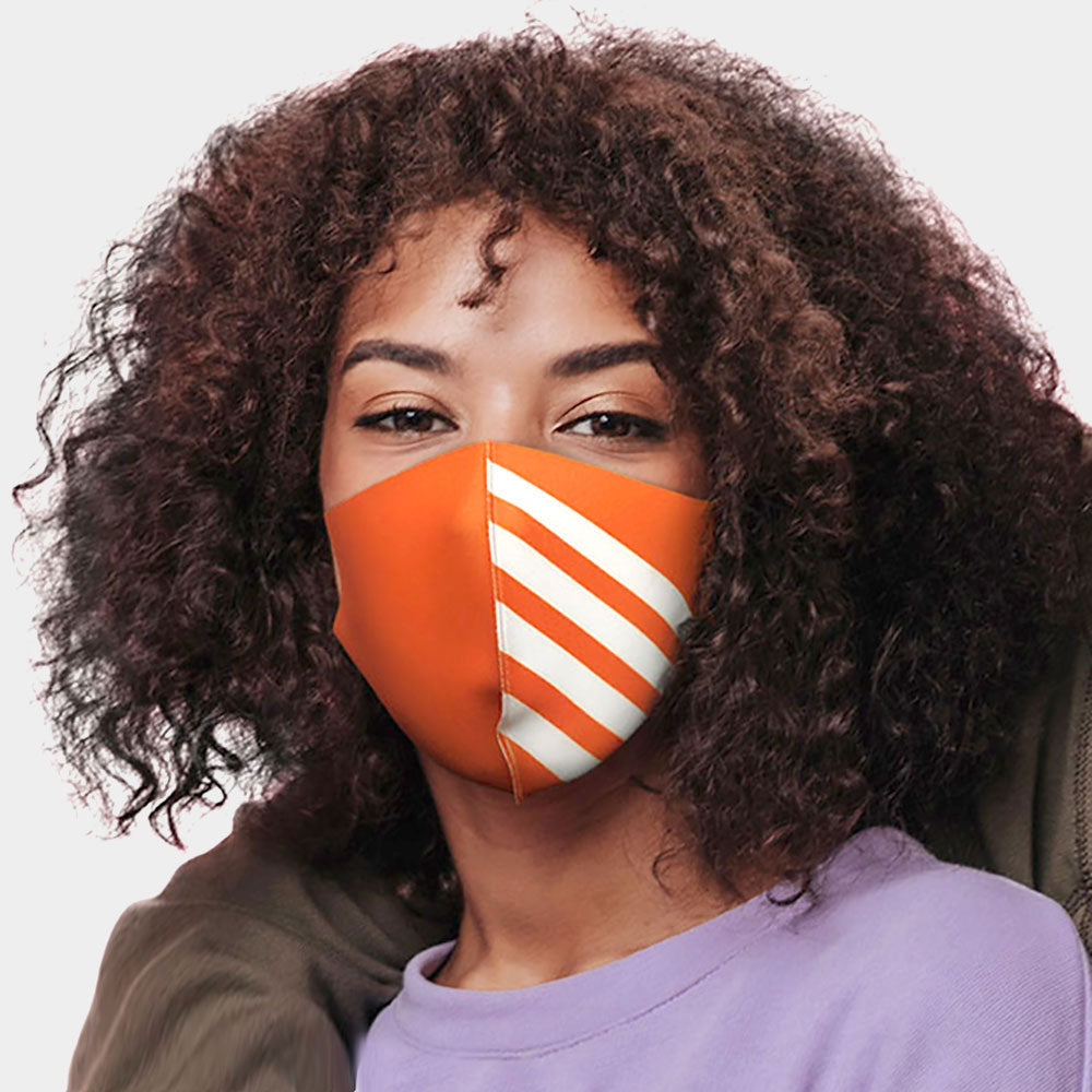 SPORT OBLIQUE LINED FASHION MASK ORANGE