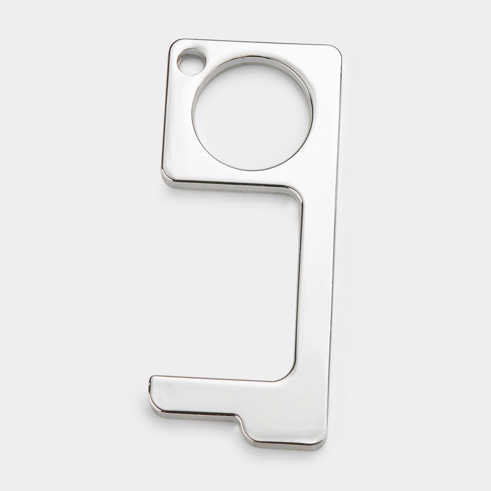 Germ-Free Touchless Door Opener and Button Push Stylus Tool Silver