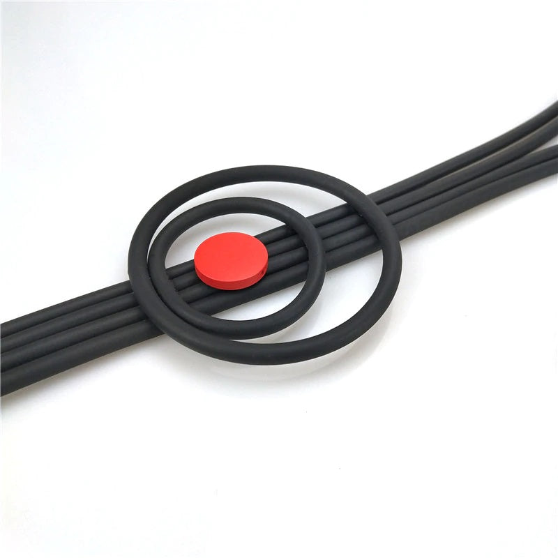 Recycled Rubber/Silicone Long Tassel Necklace with Geometric Pendant