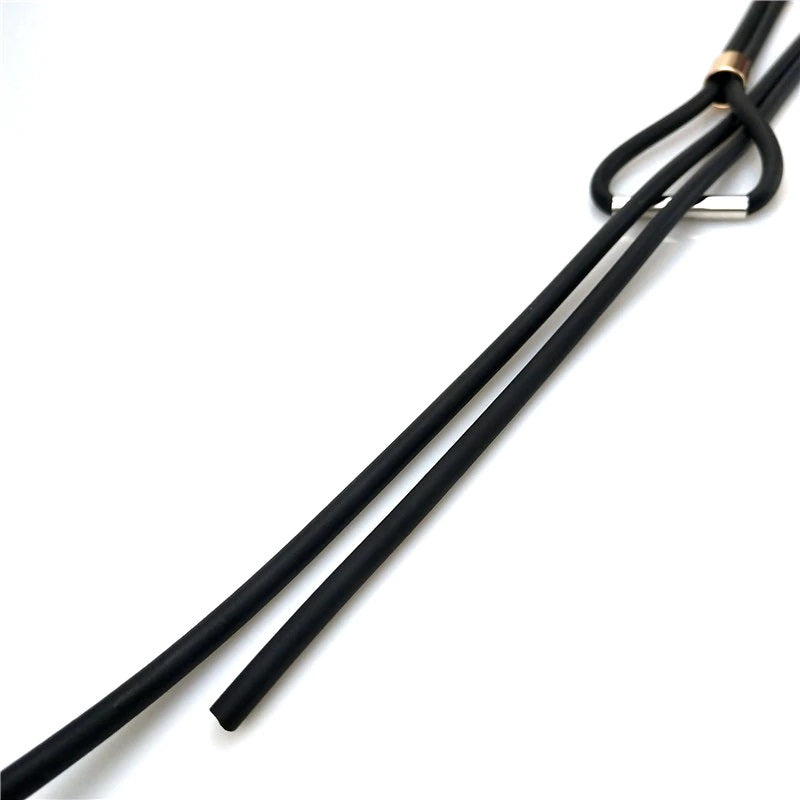 Recycled Rubber/Silicone Simple Long Necklace with Slide Pendant Adjustable
