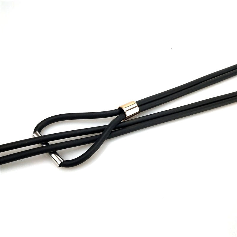 Recycled Rubber/Silicone Simple Long Necklace with Slide Pendant Adjustable