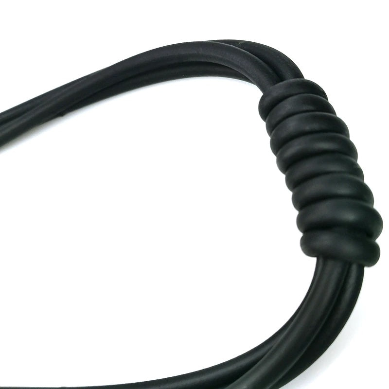 Recycled Rubber/Silicone Geometric Multi Strand Faux Pearl Accent Long Necklace