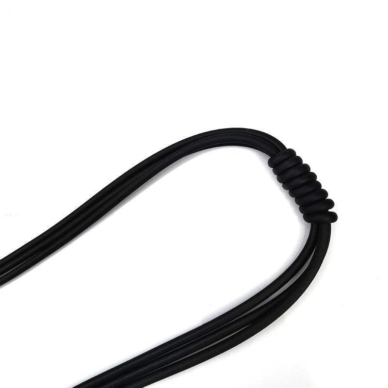 Recycled Rubber/Silicone Geometric Multi Strand Faux Pearl Accent Long Necklace