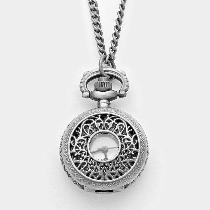 Antique Look watch locket pocket necklace