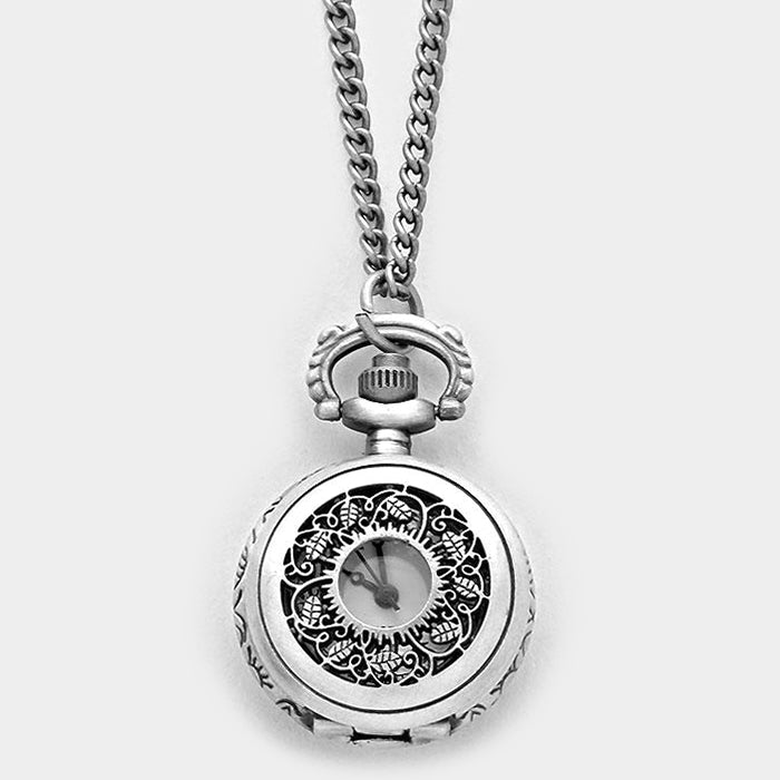 Antique Look watch locket pocket necklace