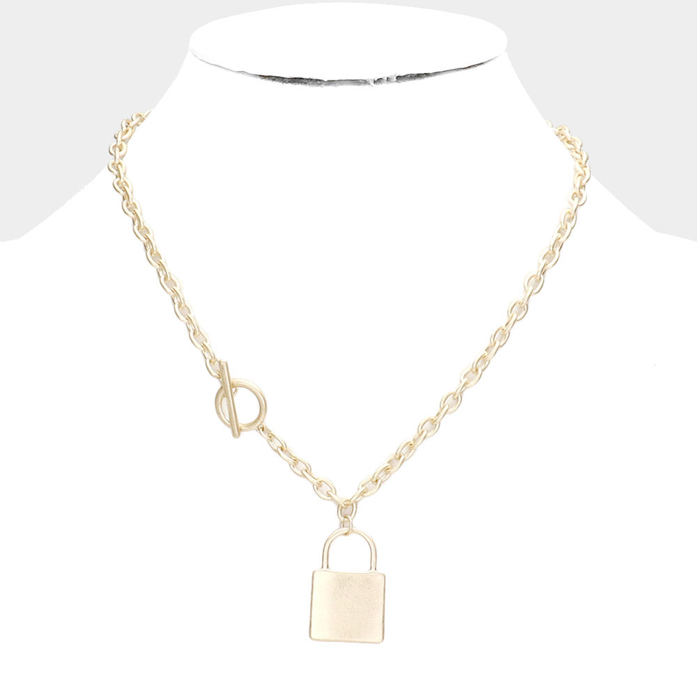 14K Gold Lock Pendant