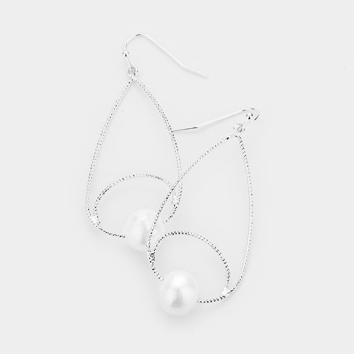 Pearl Teardrop Hoop Earrings