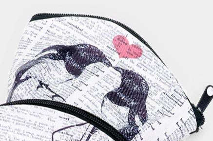 "My Love" Heart Newspaper Coin Purses 4 styles