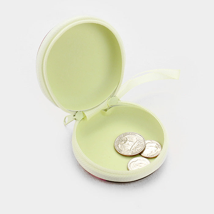 Character Print Coin Zipper 3D Round Purses