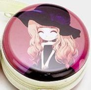 Character Print Coin Zipper 3D Round Purses