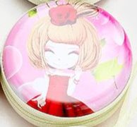 Character Print Coin Zipper 3D Round Purses