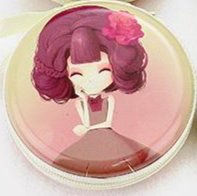 Character Print Coin Zipper 3D Round Purses