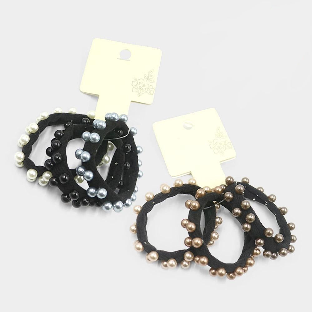 Pearl 6mm Stretch Hair Bands Set of 3