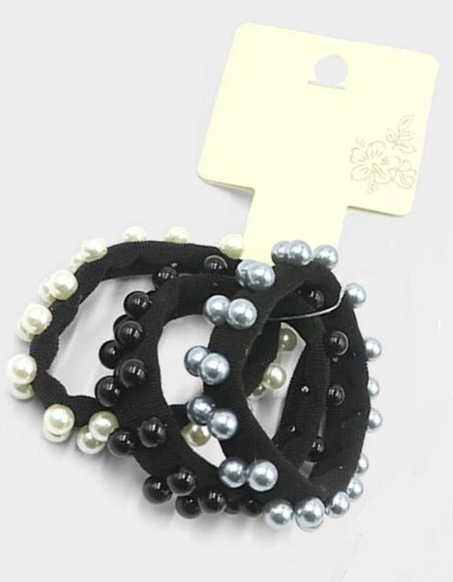 Pearl 6mm Stretch Hair Bands Set of 3