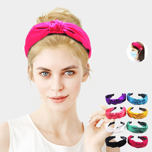 Solid Color Satin Knot Headband Six Colors