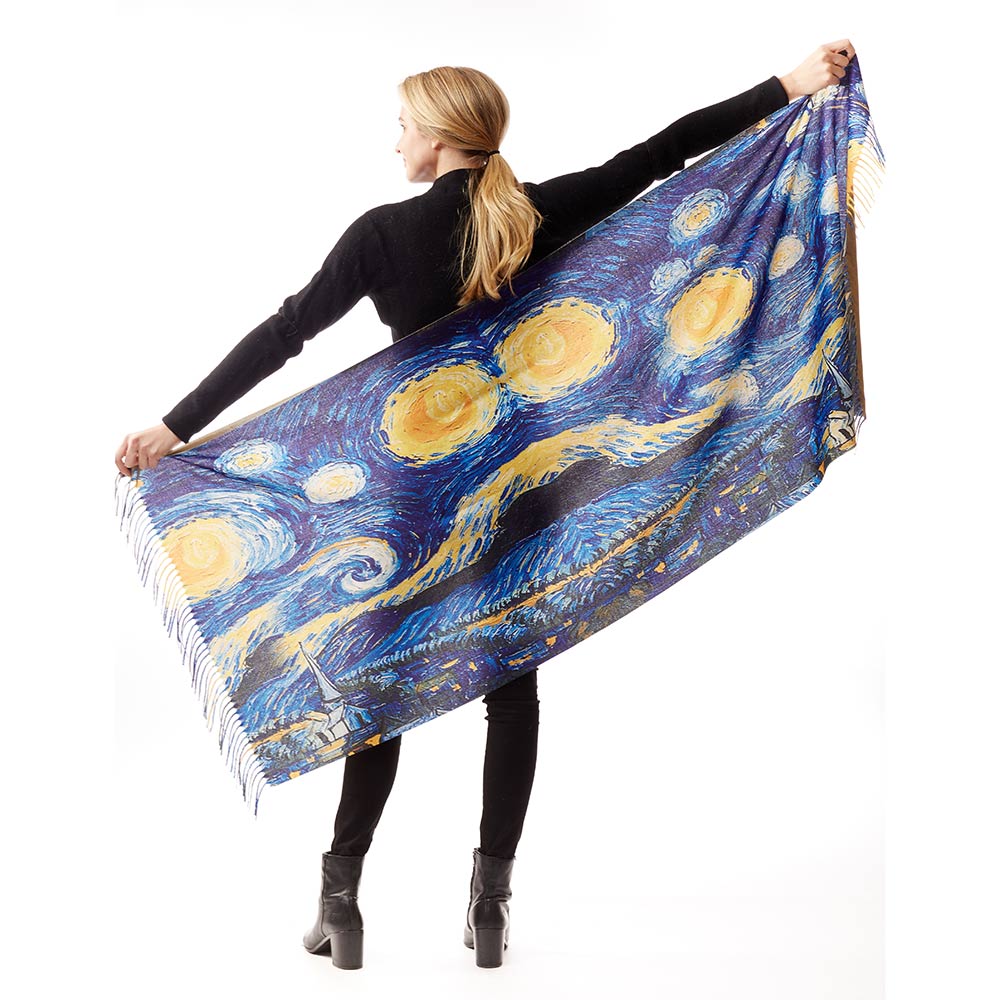 STARRY NIGHT BY VINCENT VAN GOGH PAINTING PRINTED SCARF