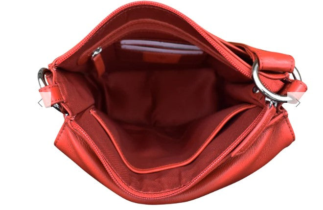 Leather Saddle Bag in Red