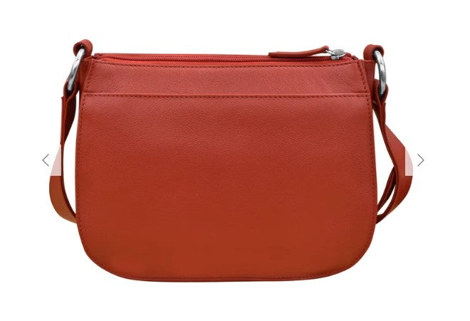 Leather Saddle Bag in Red