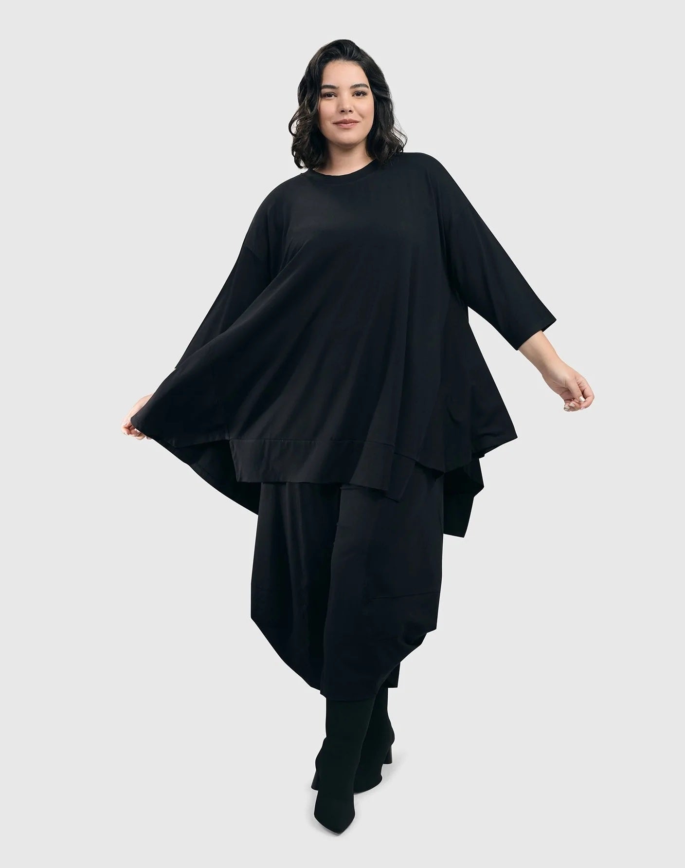 Essential Oversized Trapeze Top, Black by Alembika