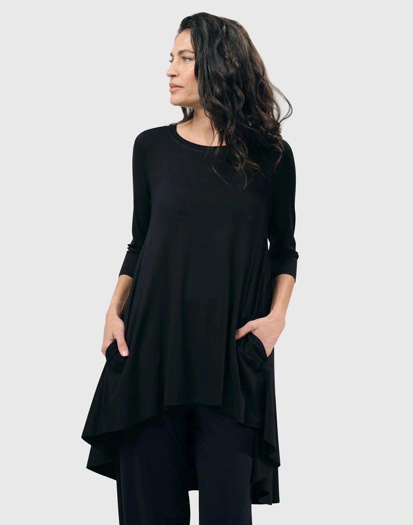Essential Swing Tunic Top, Black by Alembika
