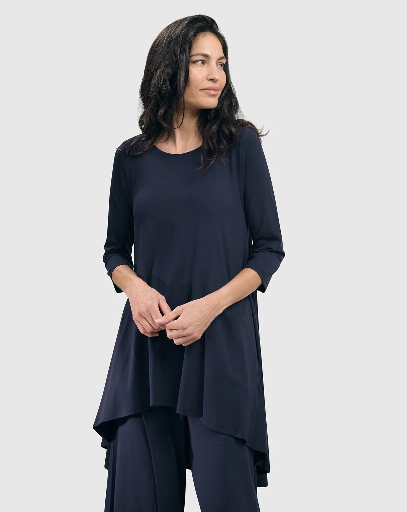 Essential Swing Tunic Top, Navy By Alembika