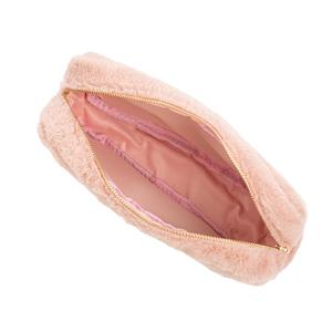LIGHT PINK FAUX FUR MAKEUP BAG
