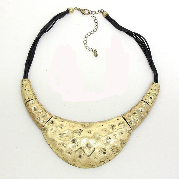 Hammered Warrior Bib Necklace