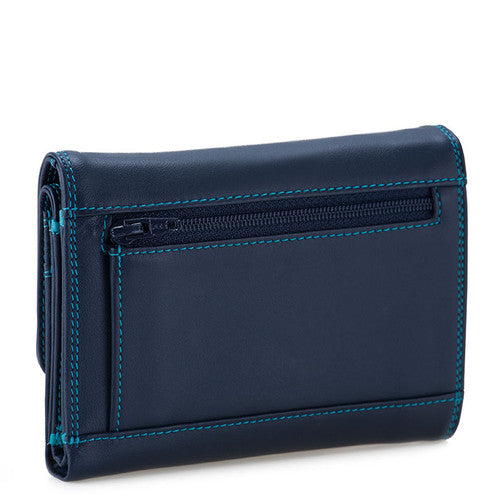 Double Flap Purse/Wallet Leather - Navy