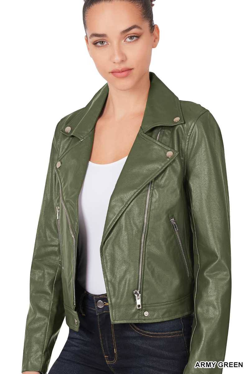 Vegan Leather Moto Jacket by Vanilla