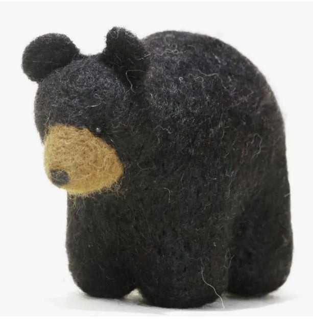 Black Bear: Alpaca Needle Felted Sculpture Ornament Decor