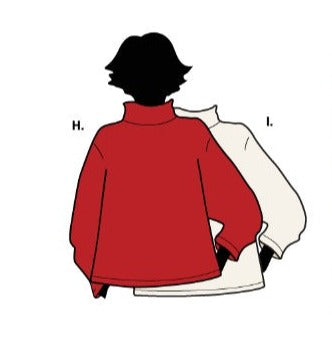 Cotton Down Long Boxy Turtleneck by F & H Clothing Company Co
