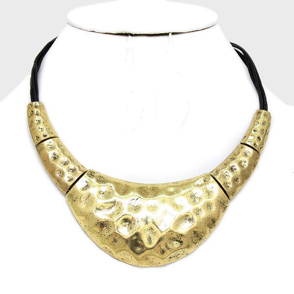 Hammered Warrior Bib Necklace
